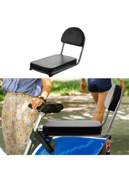 Siyah Stil Bisiklet Arkalığı Bisiklet Arka Koltuk Pedi Kalınlaşmış Raf Koltuk Elektrikli Araba Arka Koltuk Mtb Pu Deri Yumuşak Yastık Arka Raf Koltuk (Yurt Dışından)