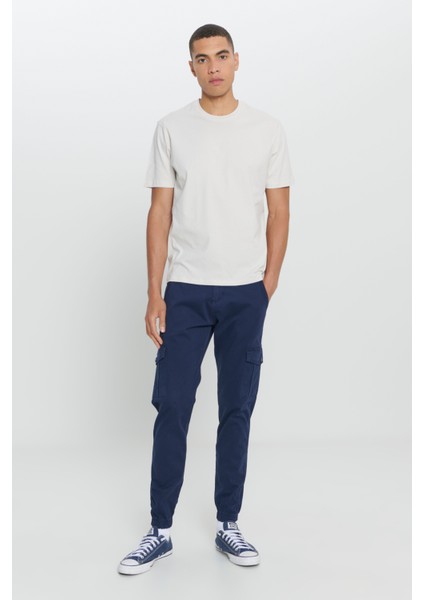 Erkek Lacivert Slim Fit Dar Kesim Kargo Cepli Pamuklu Esnek Pantolon fiyatları