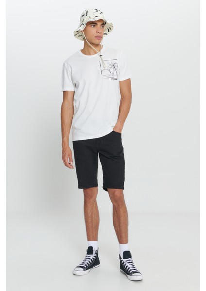 Erkek Ekru Standart Fit Normal Kesim %100 Pamuk Yumuşak Dokulu Baskılı Bisiklet Yaka Tişört fiyatları