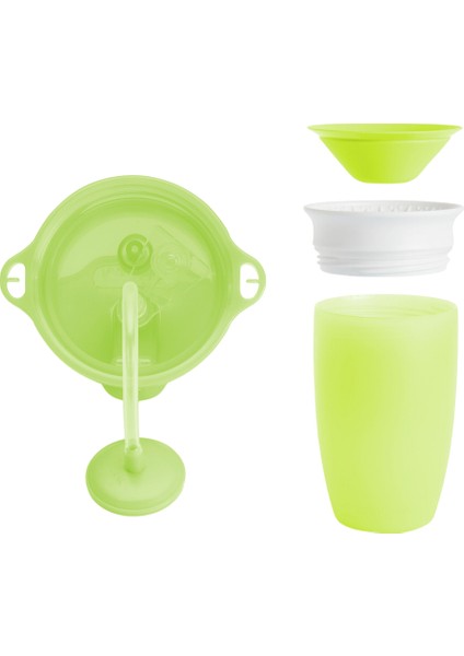 Tıklama Kilitli Uçlu Alıştırma Bardağı 12AY+,296ML,YEŞIL +Munchkin Mucize 360° Alıştırma Bardağı, 12AY+, 296ML,YEŞIL