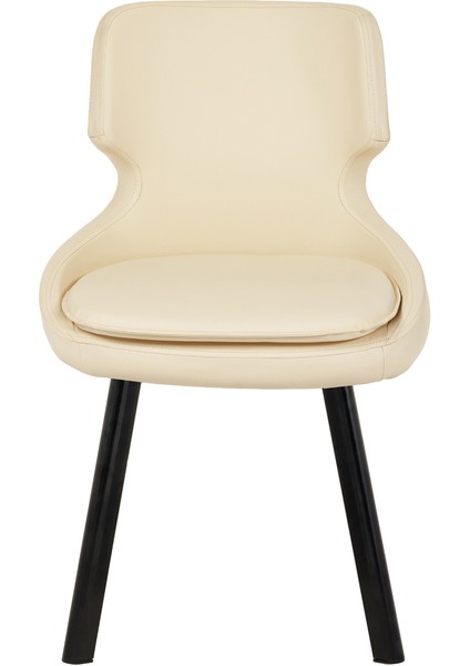 Siyah Metal Ayaklı Salon/Mutfak Sandalyesi Selekulak (Suni Deri)(Siyah Ayak)