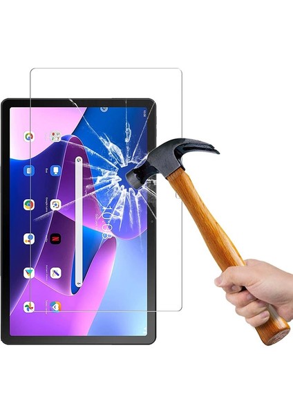 Lenovo Tab M10 3. Nesil TB-328FU ZAAG003TR 360 Dönerli Standlı Kapaklı Kılıf + Temperli Cam