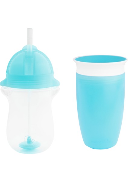 Tıklama Kilitli Uçlu Alıştırma Bardağı 12AY+,296ML,MAVI +Munchkin Mucize 360° Alıştırma Bardağı, 12AY+, 296ML,MAVI