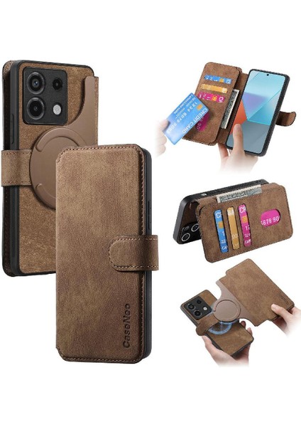 Xiaomi Redmi Not 13 Pro 4g Için Flip Case Cüzdan Retro Mıknatıs Koruyucu (Yurt Dışından)