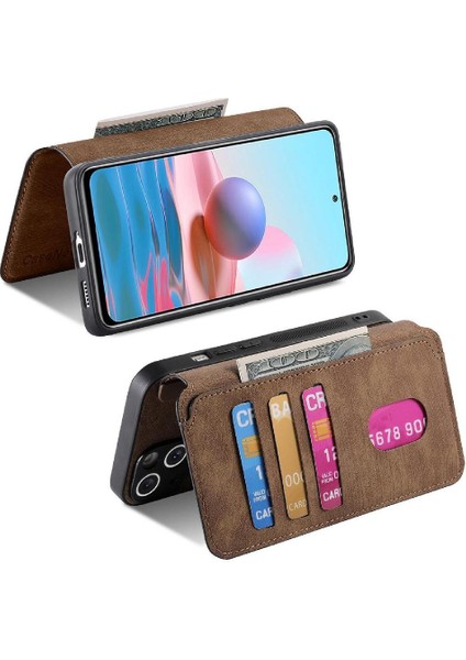 Xiaomi Redmi Not 10 Için Flip Case 4g Cüzdan Kart Standı Mıknatıs Koruyucu (Yurt Dışından)