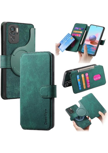 Xiaomi Redmi Not 10 Için Flip Case 4g Cüzdan Kart Standı Mıknatıs Koruyucu (Yurt Dışından)