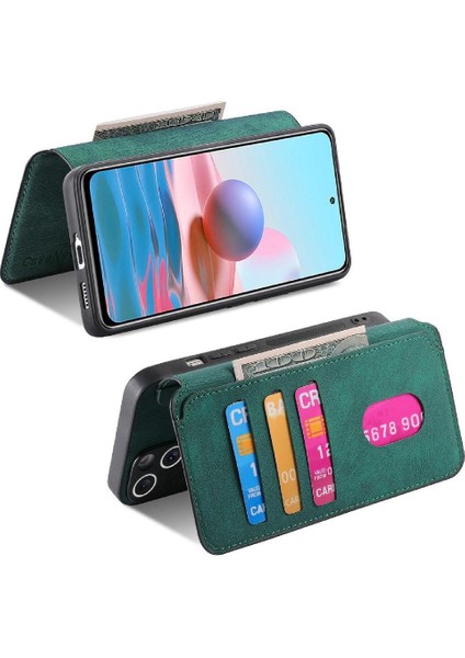 Xiaomi Redmi Not 10 Için Flip Case 4g Cüzdan Kart Standı Mıknatıs Koruyucu (Yurt Dışından)
