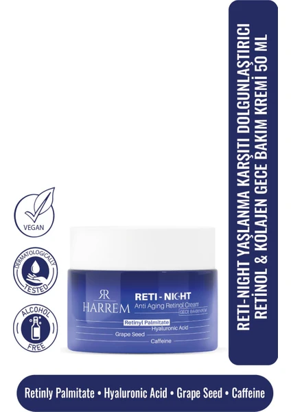 Reti-Night Krem Yaşlanma Önleyici Dolgunlaştırıcı Retinol & Kolajen Gece Bakım Kremi 50 ml