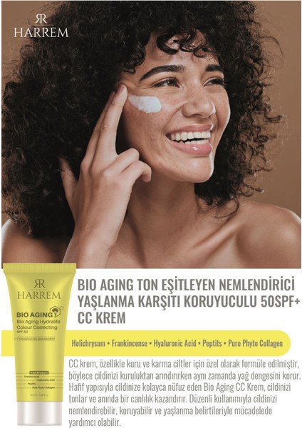 Bio Aging Ton Eşitleyen Nemlendiricili Yaşlanma Önleyici Yüksek Koruyuculu 50+ Spf cc Krem 50 ml