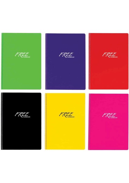 Defter A5 Spiralli Pp Kapak 80 Yaprak Free Düz