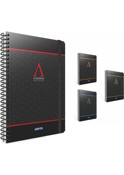 Defter Academia Spiralli Sert Kapak A4 120 Yaprak Kareli