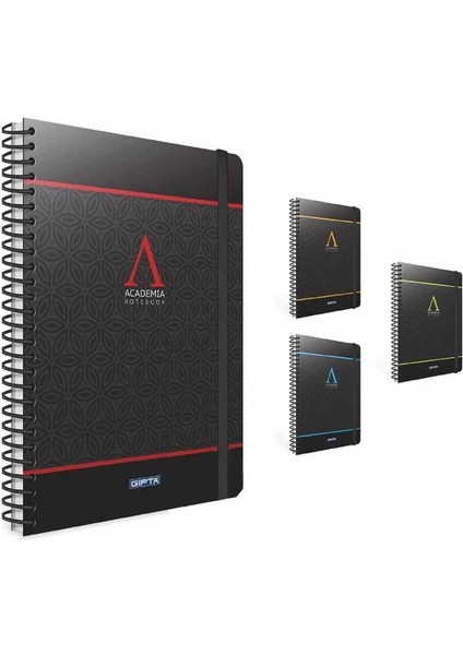 Defter Academia Spiralli Sert Kapak A4 120 Yaprak Kareli