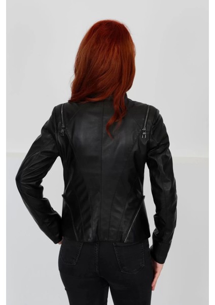 Kadın Deri Mont Fit Hakim Yaka 102822