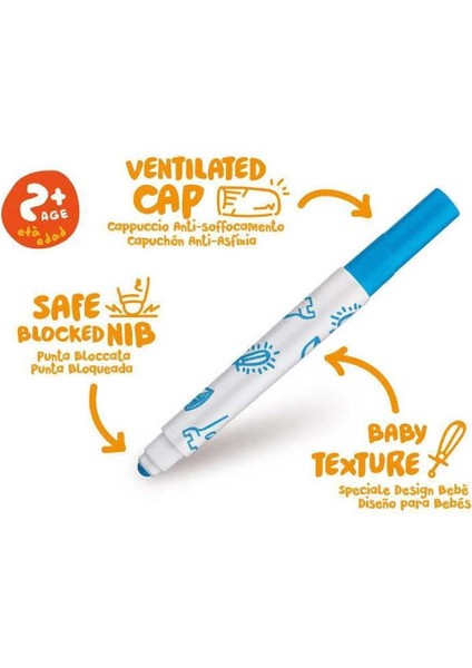 Baby Jumbo Süper Yıkanabilir Keçeli Boya Kalemi 12 Renk 42249