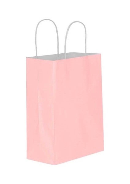 Pembe Kağıt Hediye ve Alışveriş Çantası (25X12X31) 25 Adet