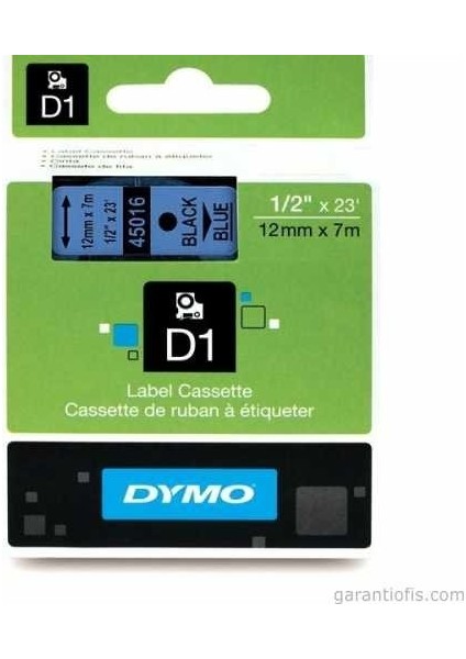 D1 Mavi/siyah Yedek Şerit 12MM x 7mt (45016)