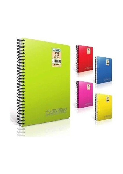 Chromo Spiralli Plastik Kapak Defter A4 Düz 100 Yaprak (2065)