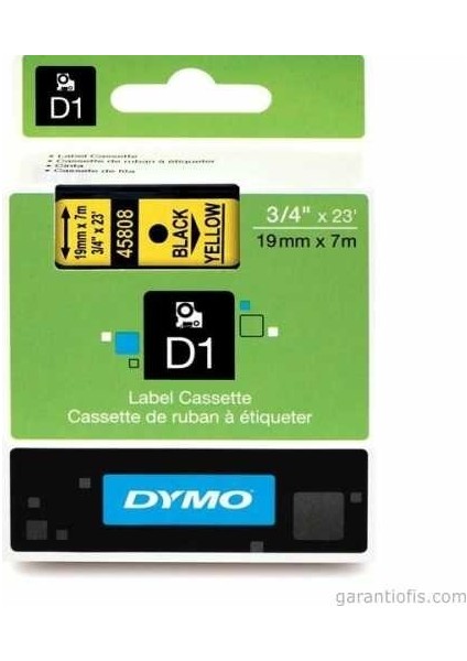D1 Sarı/siyah Yedek Şerit 19MM x 7mt (45808)