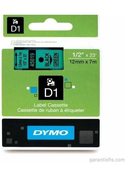 D1 Yeşil/siyah Yedek Şerit 12MM x 7mt (45019)