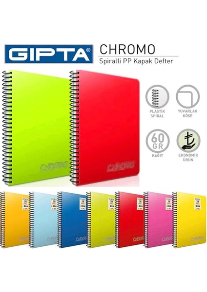 Chromo Spiralli Defter A5 Çizgili 100 Yaprak (2311)