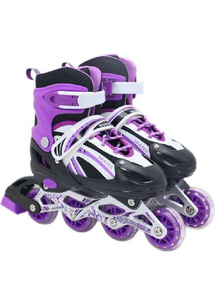 Mor Ayarlanabilir 2+1 Işıklı Aliminyum Gövde Alıştırma Pateni Çanta Hediyeli Işıklı Paten fiyatları