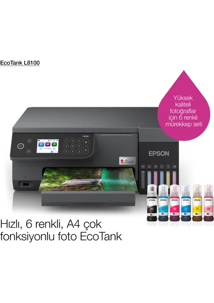 Ecotank L8100 A4 Çok Fonksiyonlu Yazıcı