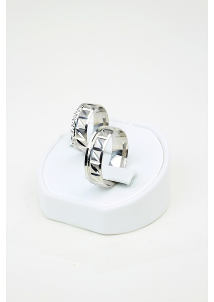 Düz Brose Çentik Desenli 925 Ayar Gümüş Alyans, Nişan ve Söz Yüzüğü fiyatları