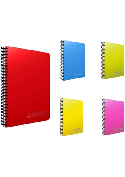 Chromo Spiralli Plastik Kapak Kareli Defter A4 160 Yaprak