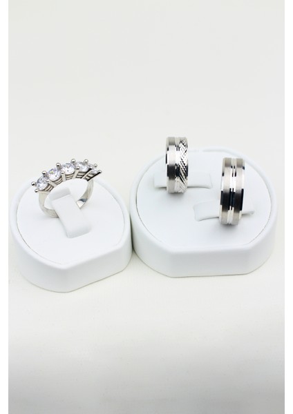 Düz Brose Çift Şeritli 925 Ayar Gümüş Alyans, Nişan ve Söz Yüzüğü