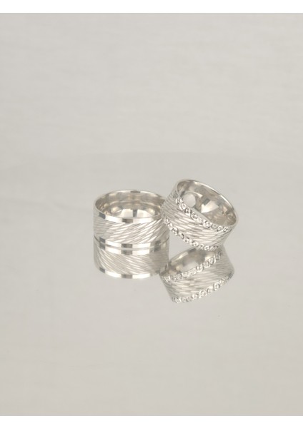 Bakla Desenli 925 Ayar Gümüş Alyans, Nişan ve Söz Yüzüğü