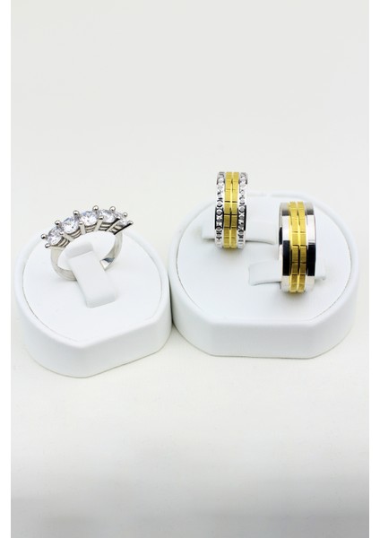 Ortası Yaldızlı Normal Brose 925 Ayar Gümüş Alyans, Nişan ve Söz Yüzüğü