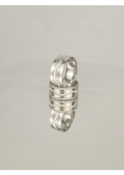 Ortası Tırtıllı Düz Brose 925 Ayar Gümüş Alyans, Nişan ve Söz Yüzüğü fiyatları