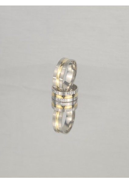 Ortası Kanal Yaldızlı Düz Brose 925 Ayar Gümüş Alyans, Nişan ve Söz Yüzüğü fiyatları