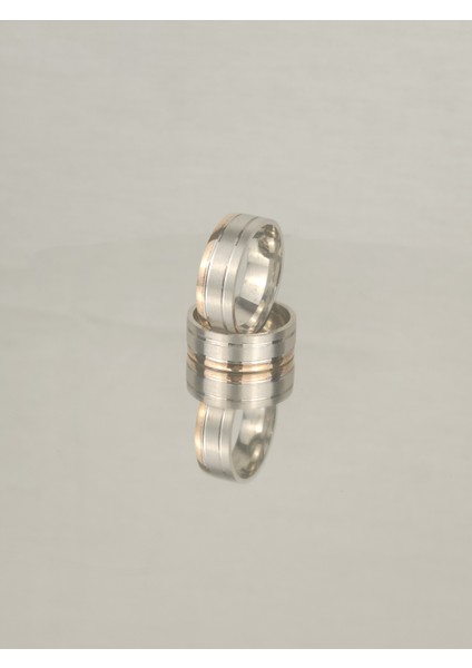 Çift Su Yolu Düz Brose Rose 925 Ayar Gümüş Alyans, Nişan ve Söz Yüzüğü fiyatları