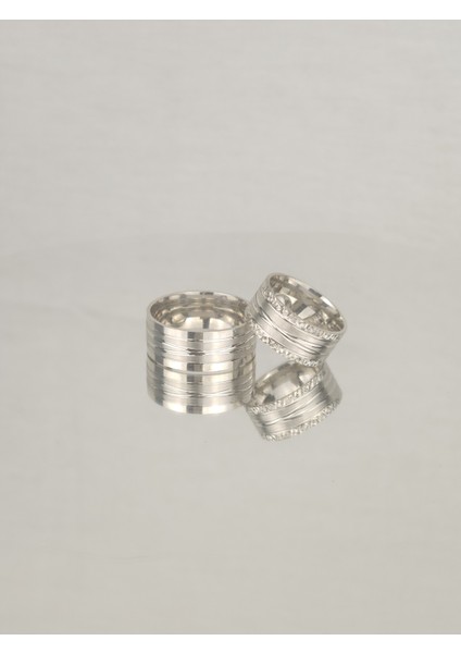 Iç Içe Su Yolu 925 Ayar Gümüş Alyans, Nişan ve Söz Yüzüğü