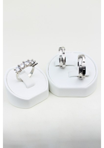 Göz Alıcı Birleşim 925 Ayar Gümüş Alyans, Nişan ve Söz Yüzüğü