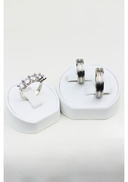 Zarif Bağlantı 925 Ayar Gümüş Alyans, Nişan ve Söz Yüzüğü