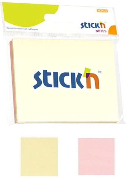 Stick'n 21094 Yapışkanlı Not Kağıdı 76X102 100 Yaprak Pastel 2 Renk