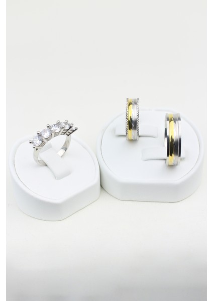 Işıltılı Bağlılık Halkası 925 Ayar Gümüş Alyans, Nişan ve Söz Yüzüğü