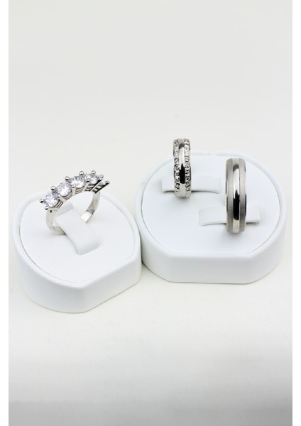 Inci Güzelliği Birleşimi 925 Ayar Gümüş Alyans, Nişan ve Söz Yüzüğü