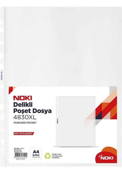 Delikli Poşet Dosya A4 Xl 100'LÜ