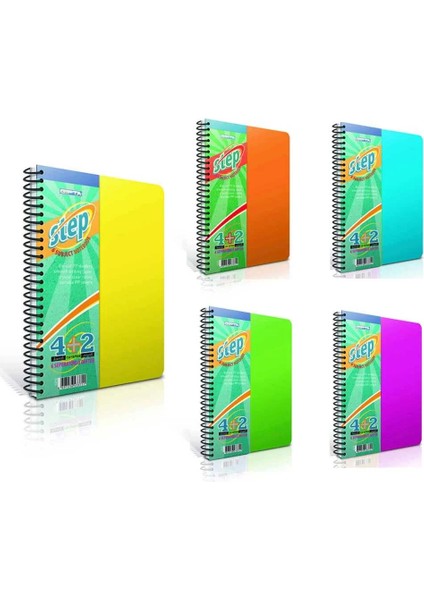 Stepspiralli 4+2 Seperatörlü 17 x 24 x 150 Yaprak Defter
