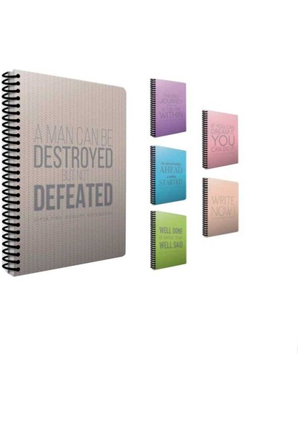 Now Spiralli Plastik Kapak Çizgili Defter A4 80 Yaprak