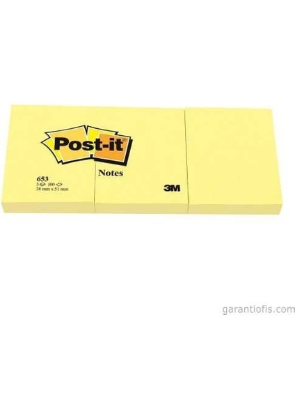653 Yapışkanlı Not Kağıdı 38X51MM (3 Lü Blok 100 Yaprak)