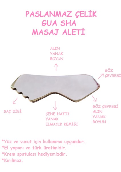 Paslanmaz Çelik Gua Sha Taşı