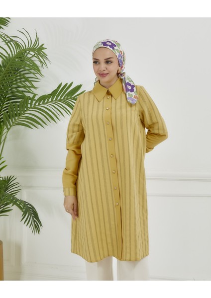 Gömlek Yaka Çizgili Tunik