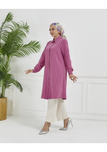 Gömlek Yaka Çizgili Tunik fırsatları