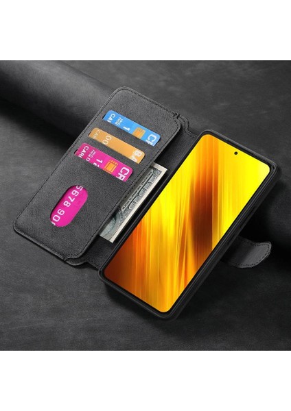 Xiaomi Poco X3 Nfc Retro Mıknatıs Koruyucu Malzeme Cüzdan Için Flip Case (Yurt Dışından)
