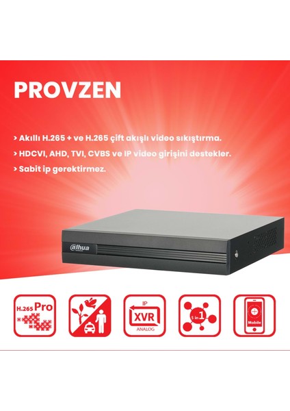 Dahua 4 Kamera Fullhd Güvenlik Kamerası Set 500GB HDD