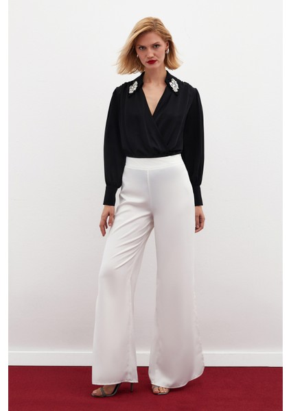 Aksesuar Detaylı Bodysuit Bluz - Siyah fiyatları